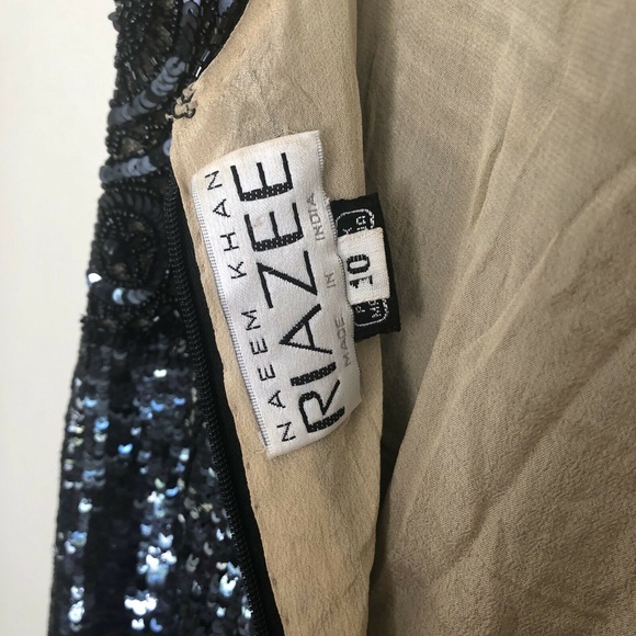 NAEEM KHAM RIAZEE Embellished 100% Silk Art Deco Fringe Dress - Picture 4 of 6